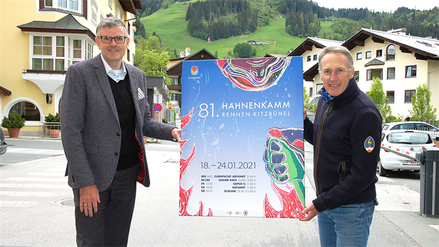 Foto für Hahnenkammrennen 2021: Neues Plakat mit Bezug auf 750 Jahre Stadt Kitzbühel