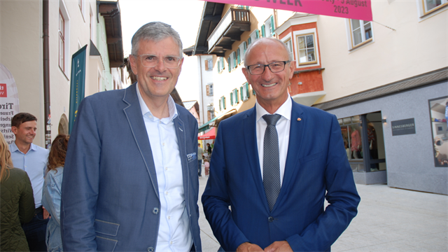 Bürgermeister Dr. Klaus Winkler begrüßte Landeshauptmann Anton Mattle in Kitzbühel.